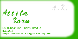 attila korn business card